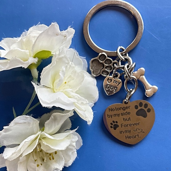 Dog Sympathy Keychain Bereavement Gift for Friend..All Dogs Go to Heaven - Picture 2 of 6